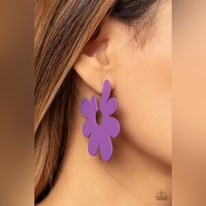 Flower Power Fantasy Purple Earrings